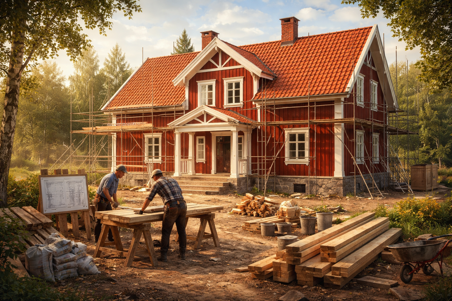 bygga nytt hus i gammal stil